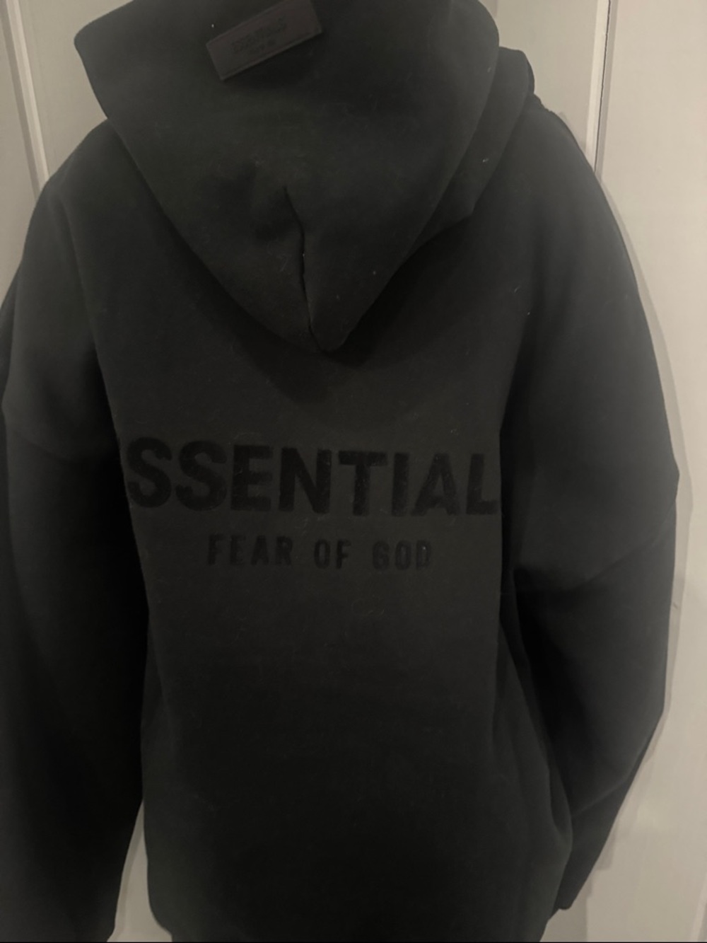 Essentials Black Men's Pullover Hoodie